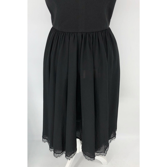 DRESS THE POPULATION Corey Dress Large Black Short Sleeve Fit & Flare Midi NWT - Picture 7 of 13